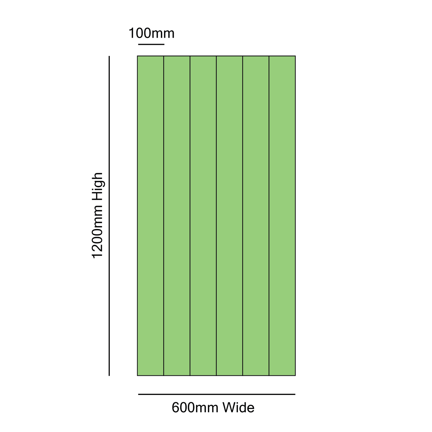 1x Tongue & Groove Style Panel 600mm Wide x 1000mm/1200mm High