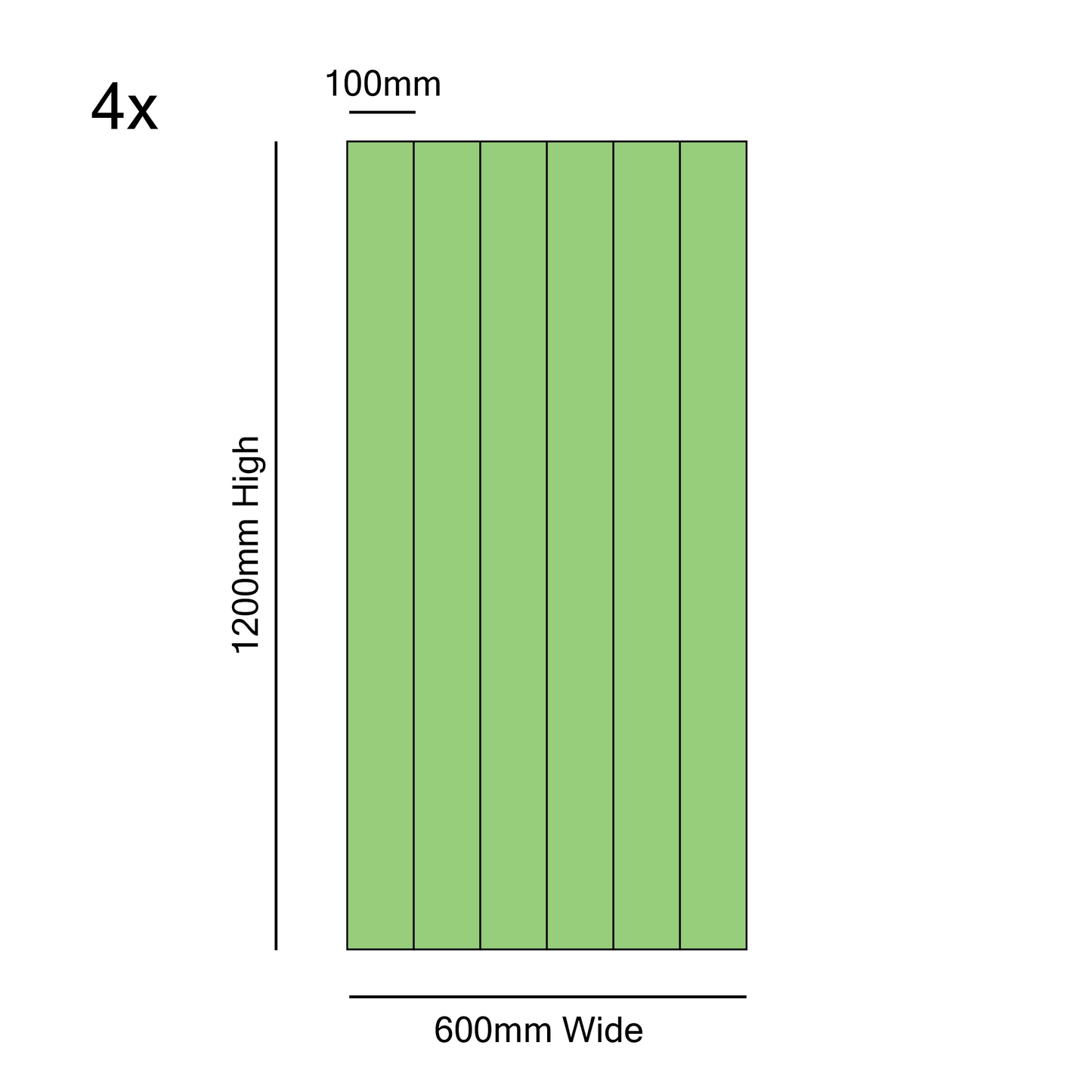 2.4m Wide Kit – Tongue & Groove MDF Wall Panels – 4x 600mm Wide x 1000mm/1200mm High