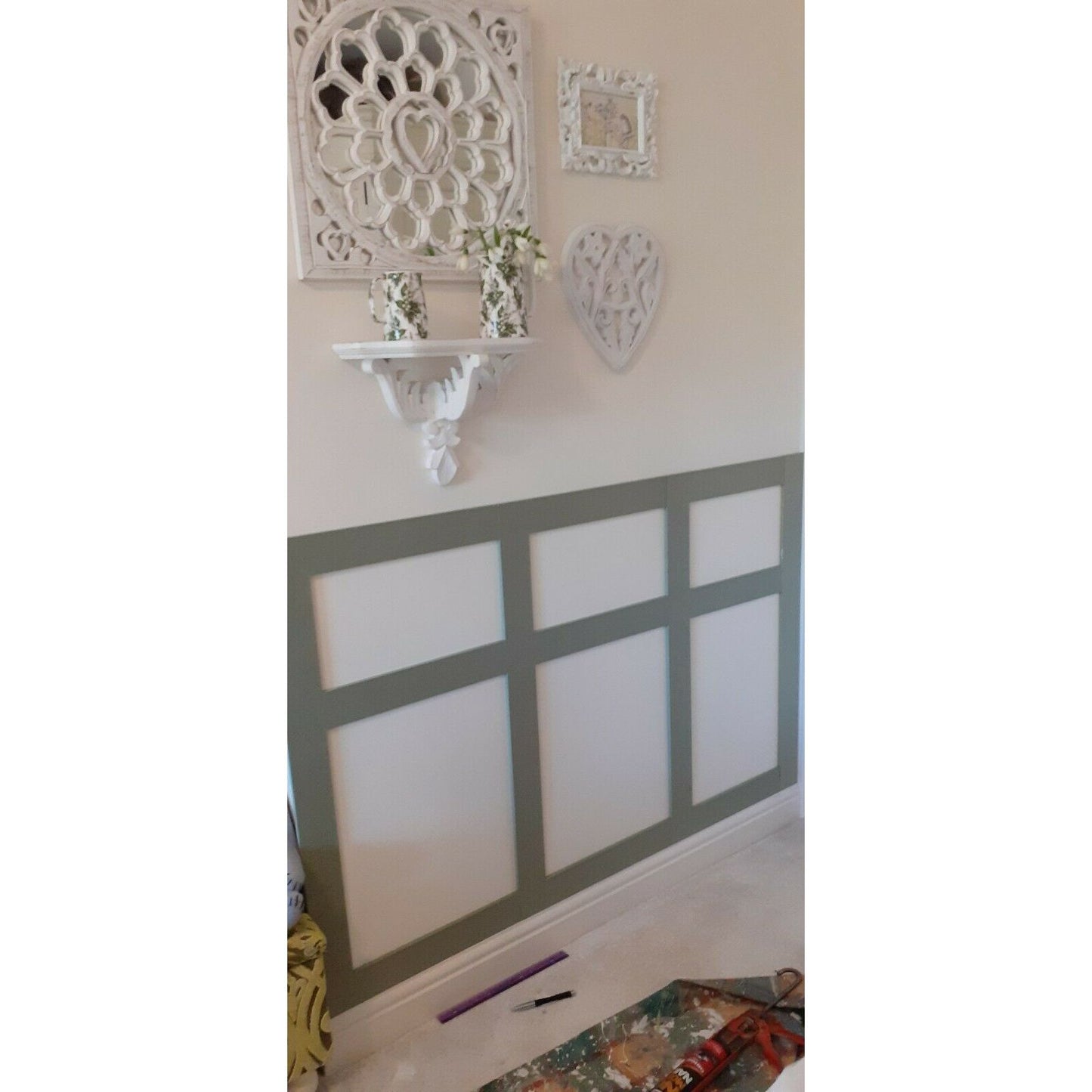 2.3m Wide Kit – Edwardian Style Wall Panelling – 7x 320mm Wide by 1130mm High - WITH BACKBOARDS