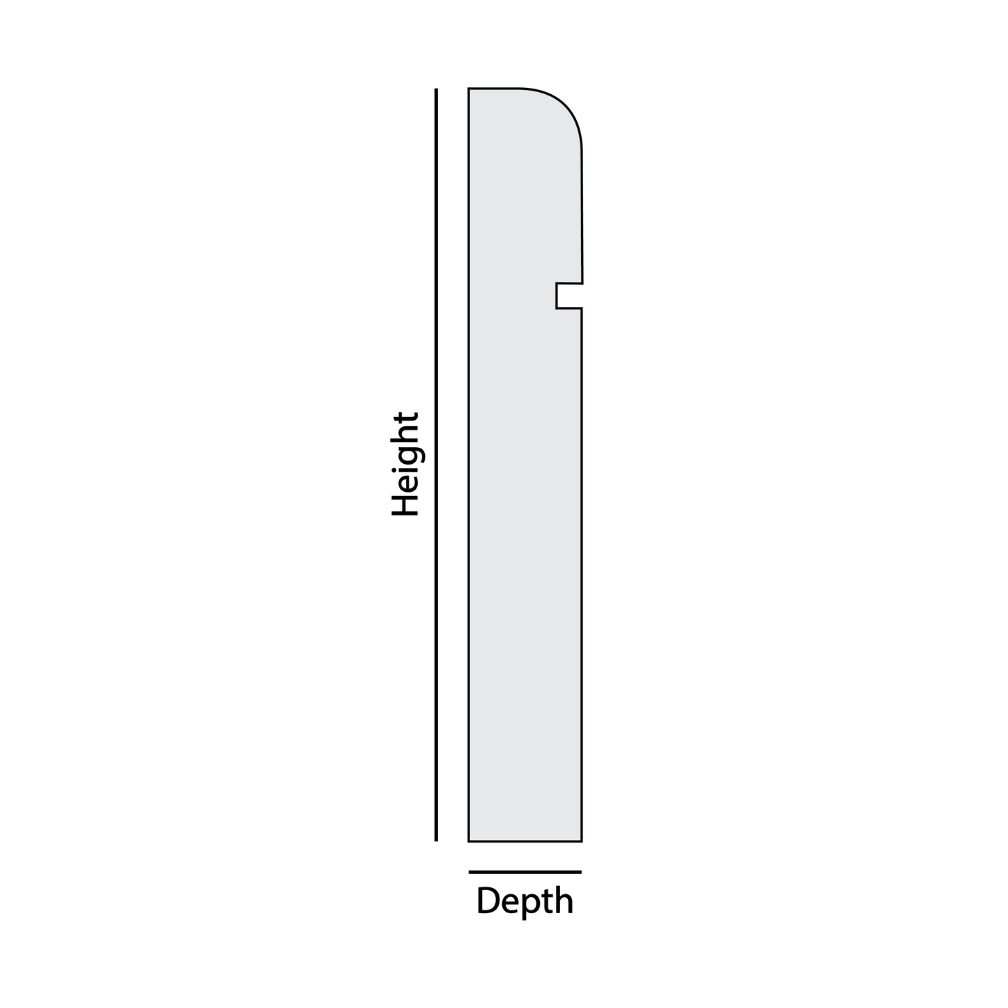 Grooved Rounded Edge MDF Skirting Board 2.4m (L) x 120mm (H) x 18mm (D)