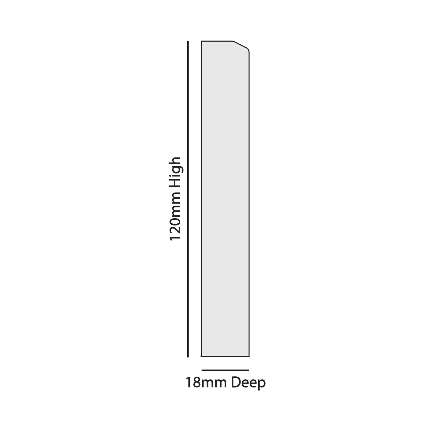 Rounded Edge MDF Skirting Board 2.4m (L) x 120mm (H) x 18mm (D)
