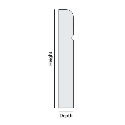 V Grooved Rounded Edge MDF Skirting Board 2.4m (L) x 120mm (H) x 18mm (D)